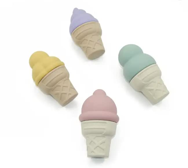 Ice Cream Sand Toys - Silicone Beach Toy Ice Cream Set of 4