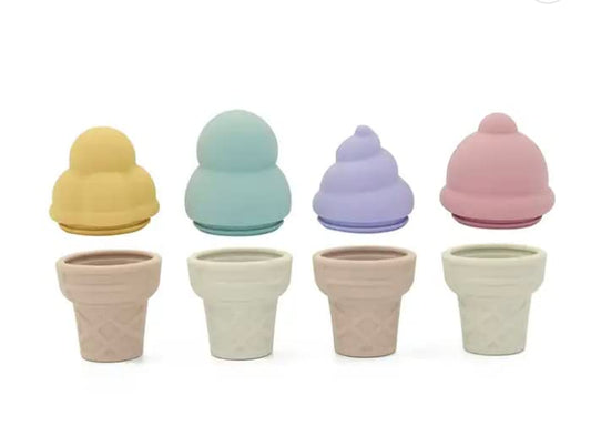 Ice Cream Sand Toys - Silicone Beach Toy Ice Cream Set of 4